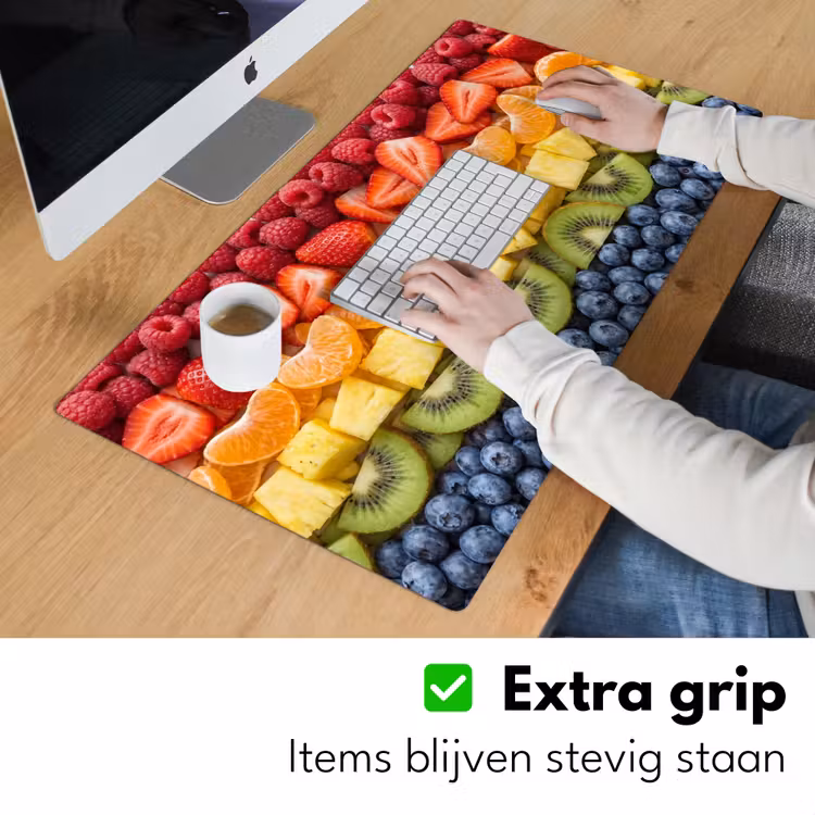 Fruit - Regenboog - Gezond - Kleurrijk Muismat XXL klein -sfeer3