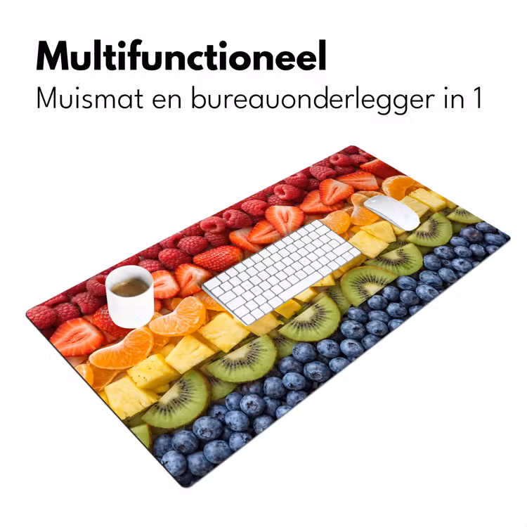 Fruit - Regenboog - Gezond - Kleurrijk Muismat XXL klein -sfeer4