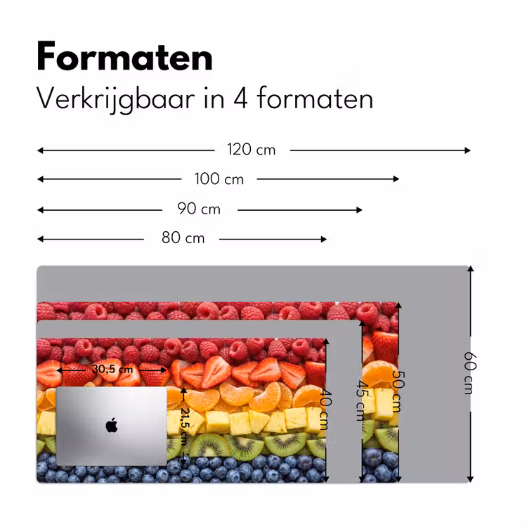 Fruit - Regenboog - Gezond - Kleurrijk Muismat XXL klein -sfeer5