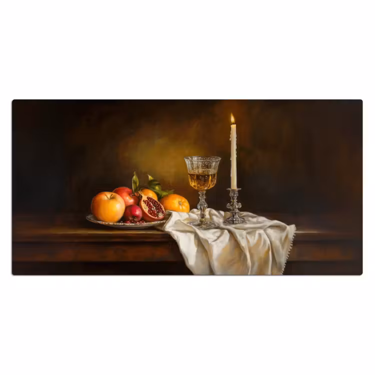 Fruit -  Stilleven - Wijn - Kaars Muismat XXL klein -3d_leeg