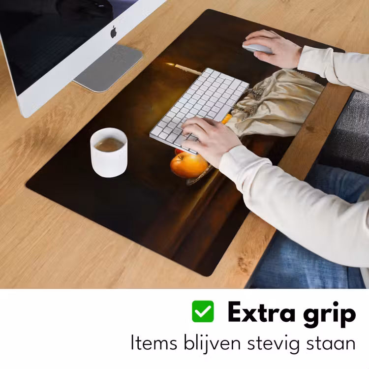 Fruit -  Stilleven - Wijn - Kaars Muismat XXL klein -sfeer3
