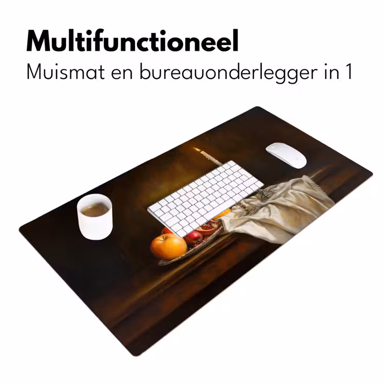 Fruit -  Stilleven - Wijn - Kaars Muismat XXL klein -sfeer4
