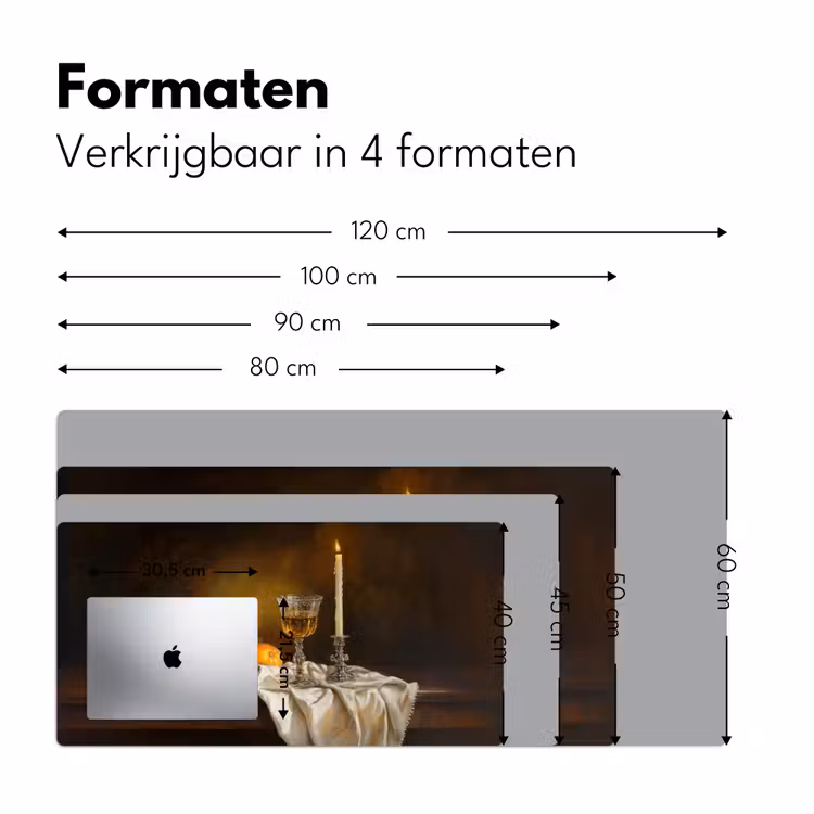 Fruit -  Stilleven - Wijn - Kaars Muismat XXL klein -sfeer5