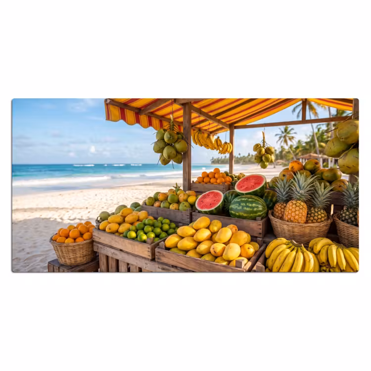 Bureau onderlegger - Fruit - Strand - Tropisch - Fruit - Strand - Tropisch Muismat XXL klein