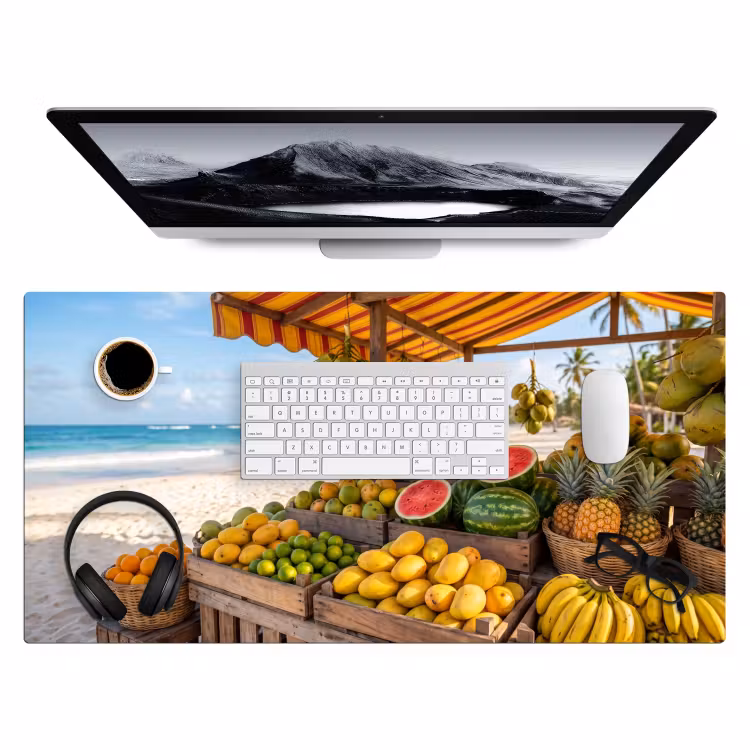 Bureau onderlegger - Fruit - Strand - Tropisch - Fruit - Strand - Tropisch Muismat XXL klein