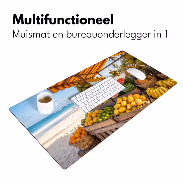 Bureau onderlegger - Fruit - Strand - Tropisch - Fruit - Strand - Tropisch Muismat XXL klein