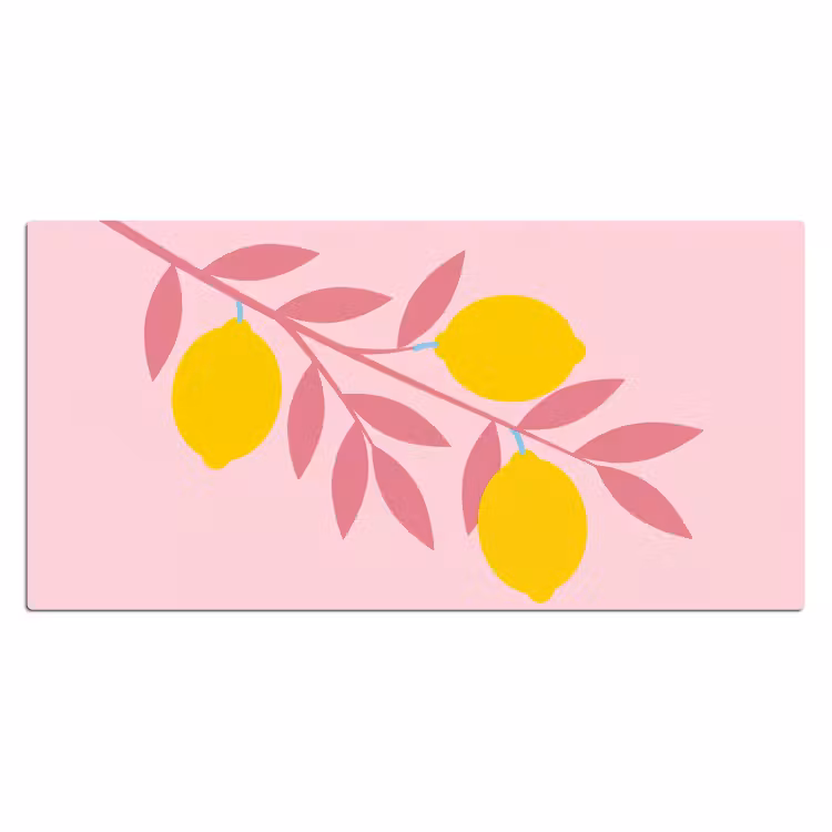 Fruit - Tak - Natuur - Abstract - Roze Muismat XXL klein -3d_leeg