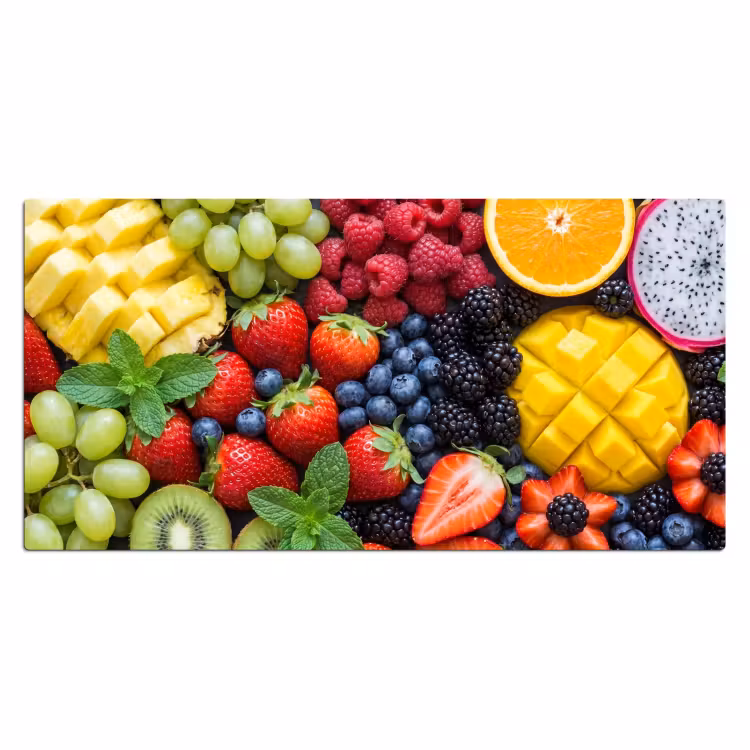 Fruit - Vers - Kleurrijk - Eten Muismat XXL klein -3d_leeg