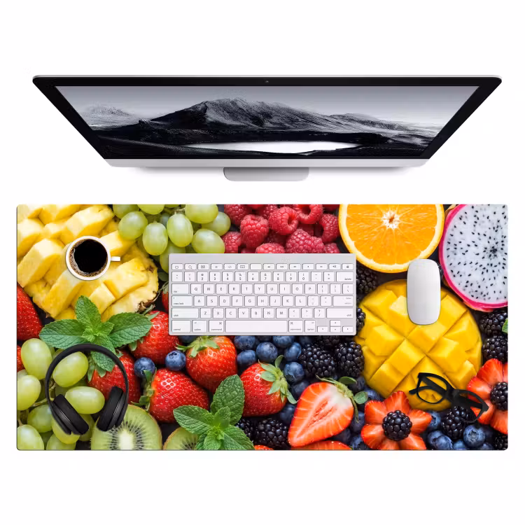 Fruit - Vers - Kleurrijk - Eten Muismat XXL klein -3d