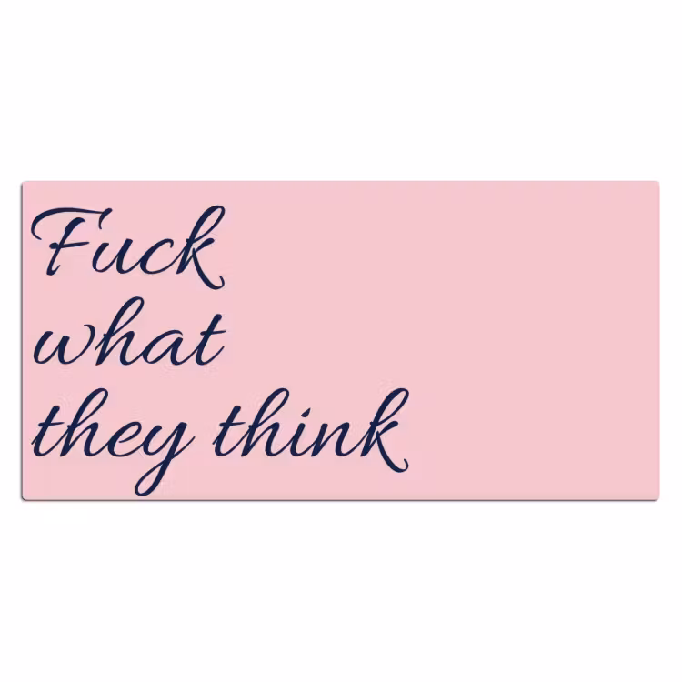 Fuck what they think - Roze - Minimalistisch Muismat XXL klein -3d_leeg
