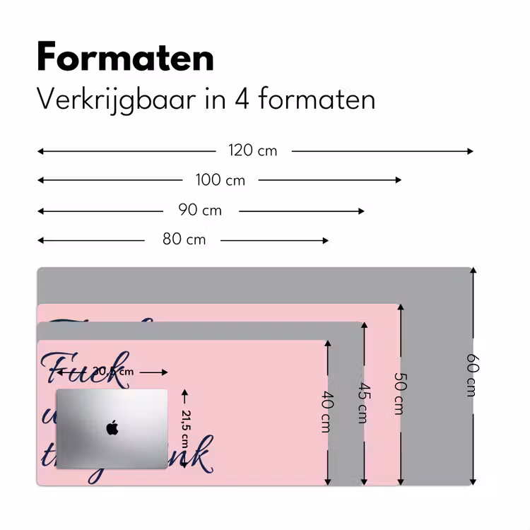 Fuck what they think - Roze - Minimalistisch Muismat XXL klein -sfeer5