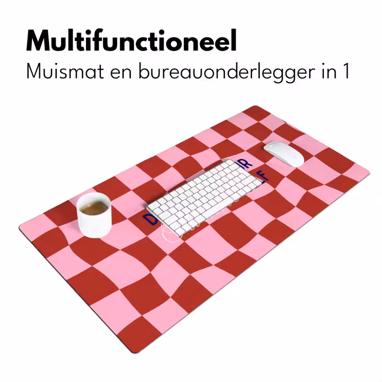 Furture - Geblokt - Rood Muismat XXL klein -sfeer4