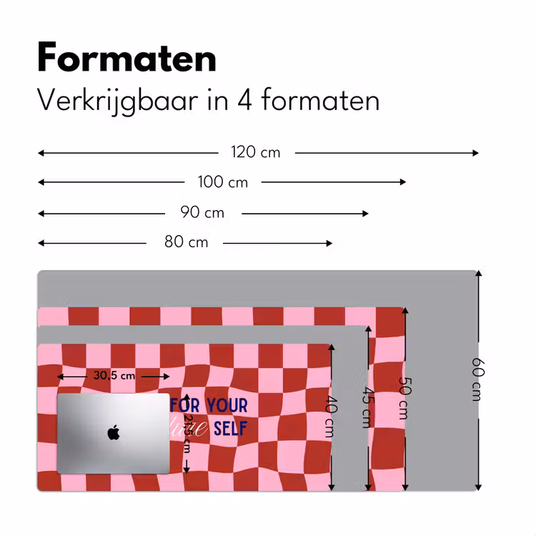 Furture - Geblokt - Rood Muismat XXL klein -sfeer5