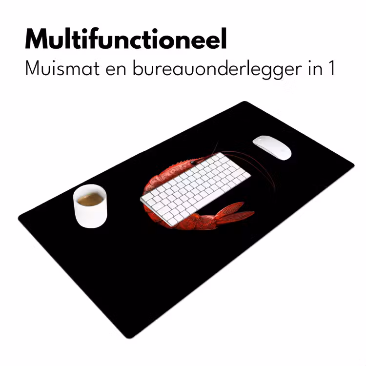 Garnaal - Rood - Dieren Muismat XXL klein -sfeer4