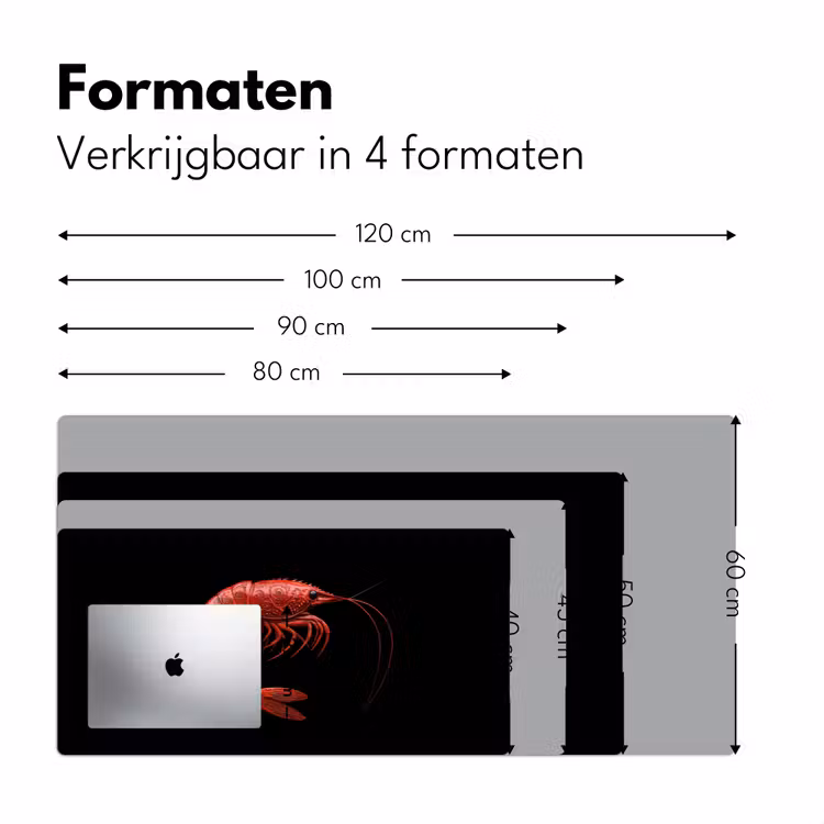 Garnaal - Rood - Dieren Muismat XXL klein -sfeer5