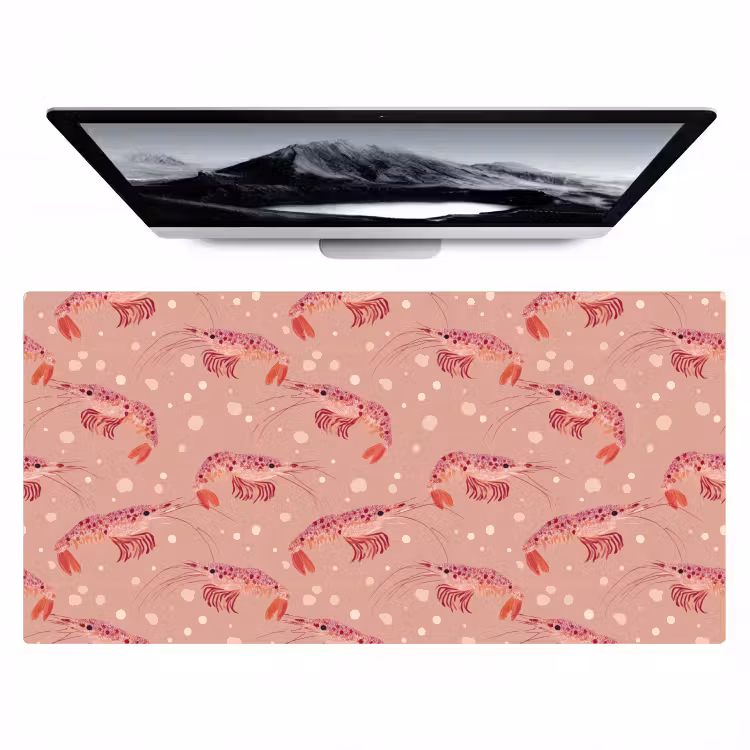 Garnalen - Stippen - Roze Muismat XXL klein 681 -zzz3d