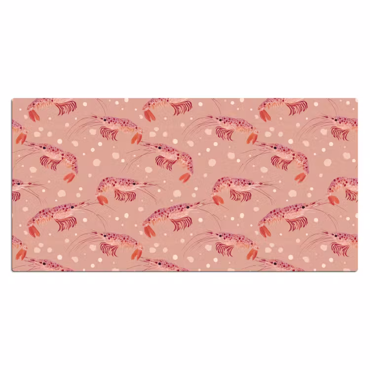 Garnalen - Stippen - Roze Muismat XXL klein 681 -3d_leeg