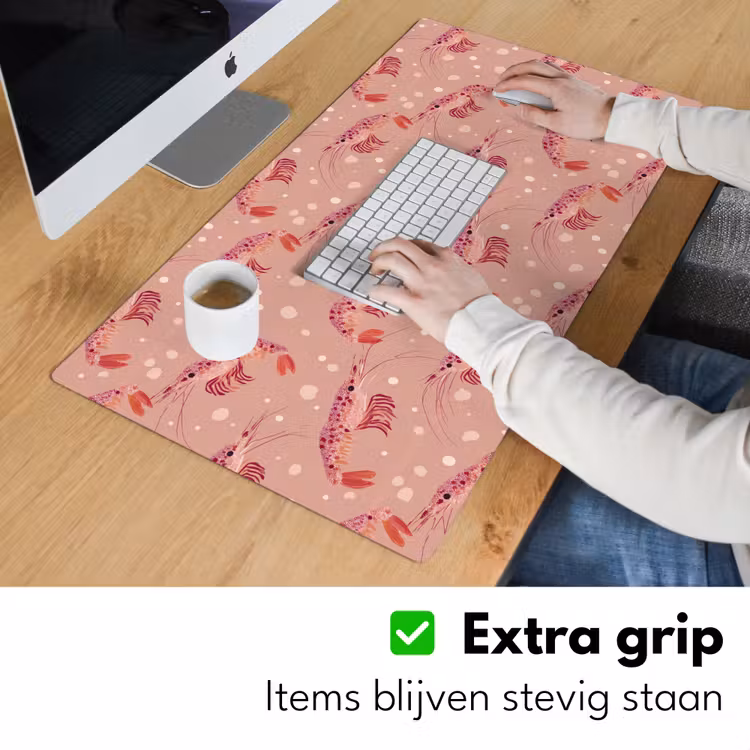 Garnalen - Stippen - Roze Muismat XXL klein 681 -sfeer3