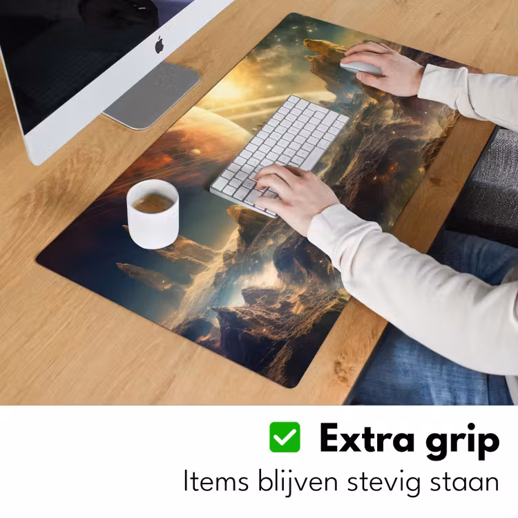 gebergte-planeet-ruimte-sterren Muismat XXL klein -sfeer3