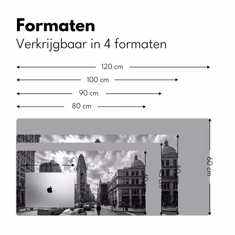 Gebouw - Hoogbouw - Stad - Architectuur - Zwart-wit Muismat XXL klein -sfeer5