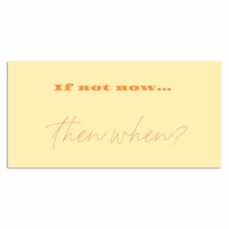Geel - Oranje - if not now then when Muismat XXL klein -3d_leeg