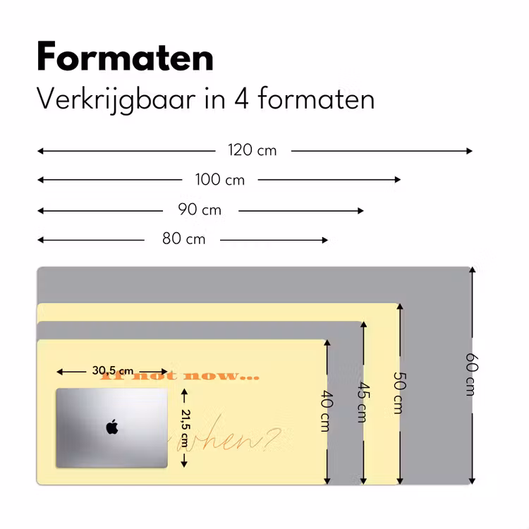 Geel - Oranje - if not now then when Muismat XXL klein -sfeer5