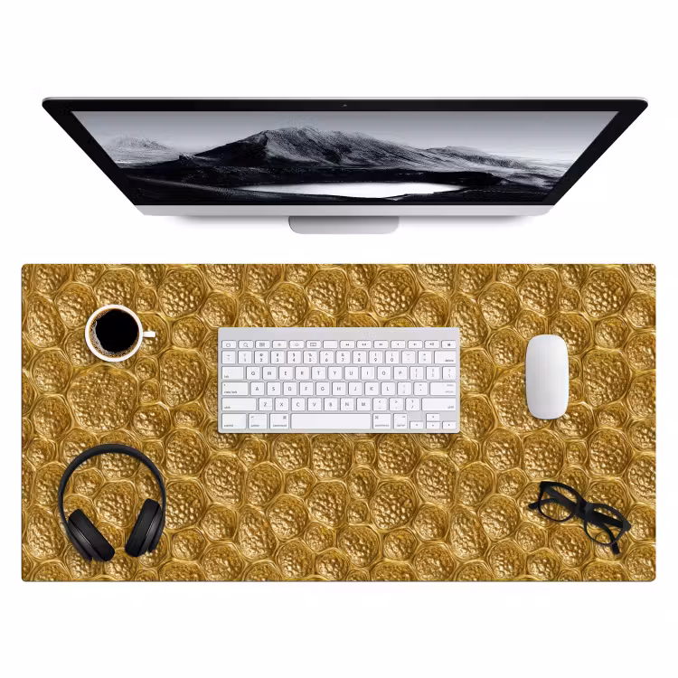 Gehamerd - Mozaïek - Antiek - Goud Muismat XXL klein 681 -3d