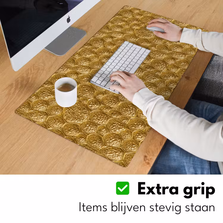 Gehamerd - Mozaïek - Antiek - Goud Muismat XXL klein 681 -sfeer3