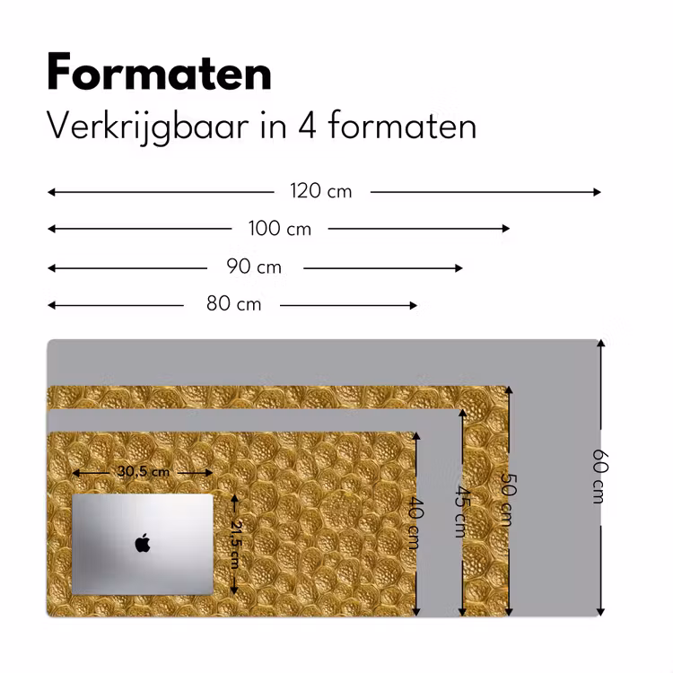 Gehamerd - Mozaïek - Antiek - Goud Muismat XXL klein 681 -sfeer5