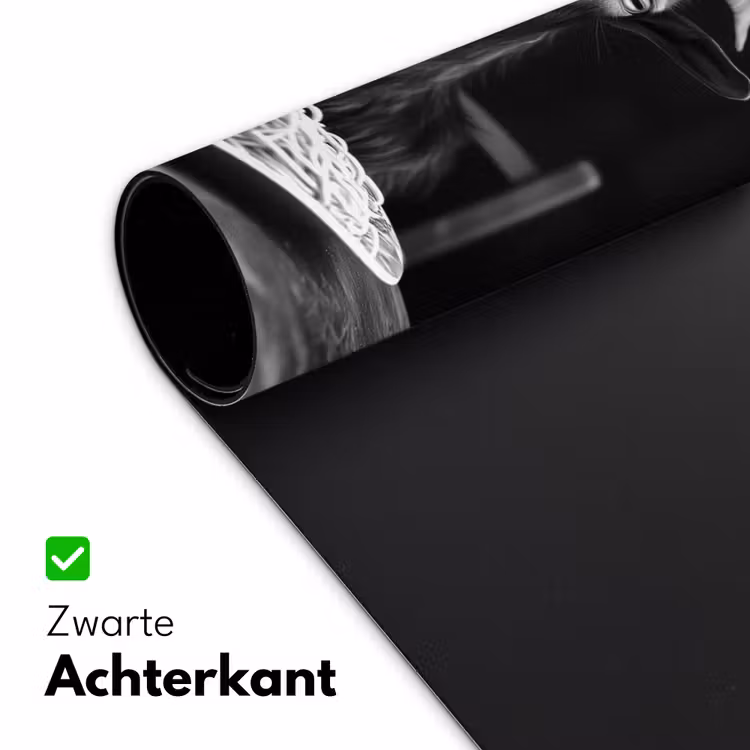 Geit - Bord - Spaghetti - Zwart Wit Muismat XXL klein -sfeer2
