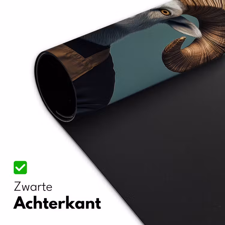 Geit - Hoorns - Kokskleding Muismat XXL klein -sfeer2