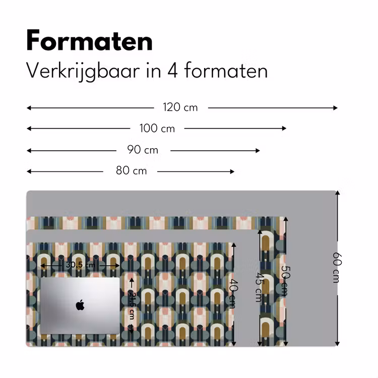 Geografisch - Modern - Kleurrijk Muismat XXL klein 681 -sfeer5
