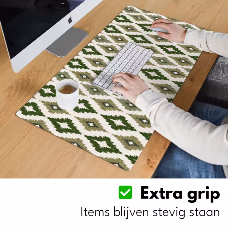Geografisch - Ruitmotief - Groen Muismat XXL klein 681 -sfeer3