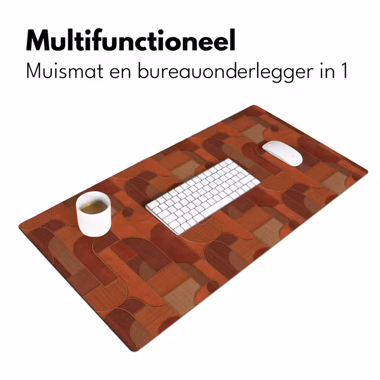 Geometrisch - Abstract - Textuur - Bruin Muismat XXL klein 681 -sfeer4