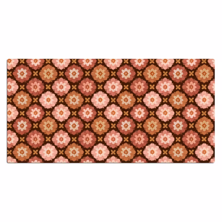 Geometrisch - Bloemen - Kleurrijk Muismat XXL klein 681 -3d_leeg