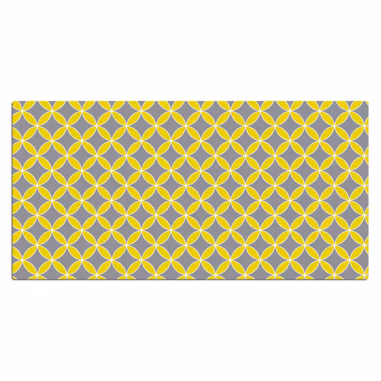 Geometrisch - Cirkels - Modern - Grijs - Geel Muismat XXL klein 681 -3d_leeg