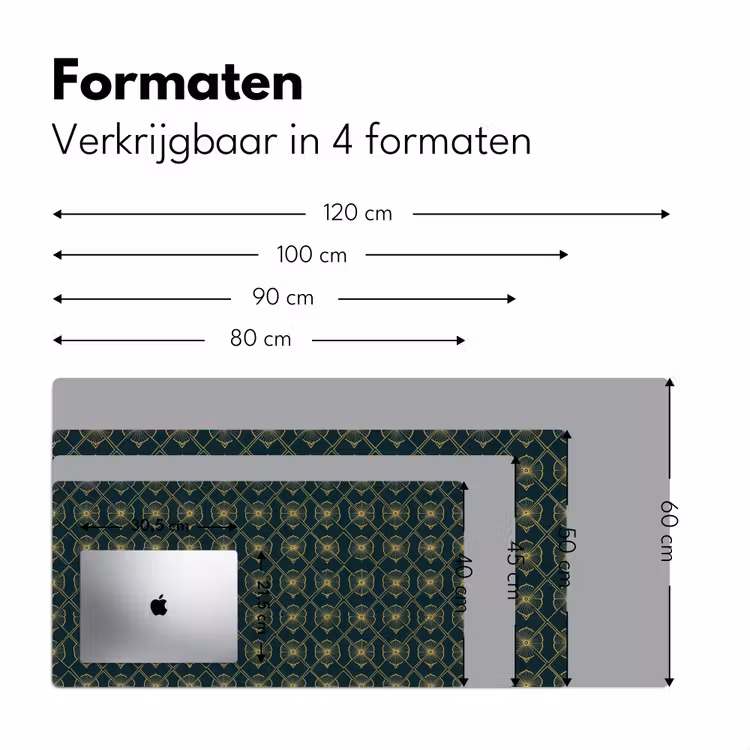 Geometrisch - Elegant - Groen Muismat XXL klein 681 -sfeer5