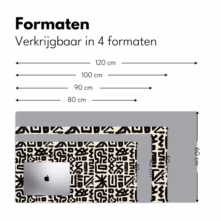 Geometrisch - Figuren - Zwart Muismat XXL klein 681 -sfeer5