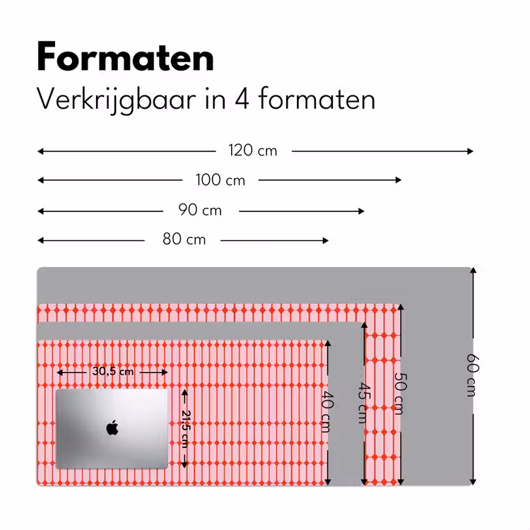 Geometrisch - Minimalistisch - Rood - Roze Muismat XXL klein 681 -sfeer5