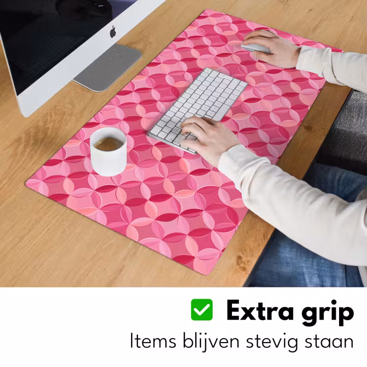 Geometrisch - Mozaïek - Modern - Roze Muismat XXL klein 681 -sfeer3