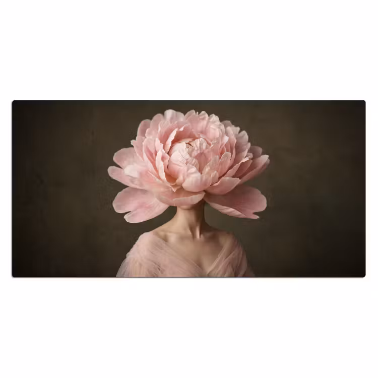Gezicht - Roos - Roze Muismat XXL klein -3d_leeg