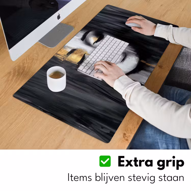 Gezicht - Vrouw - Penseelstreken - Abstract Muismat XXL klein -sfeer3