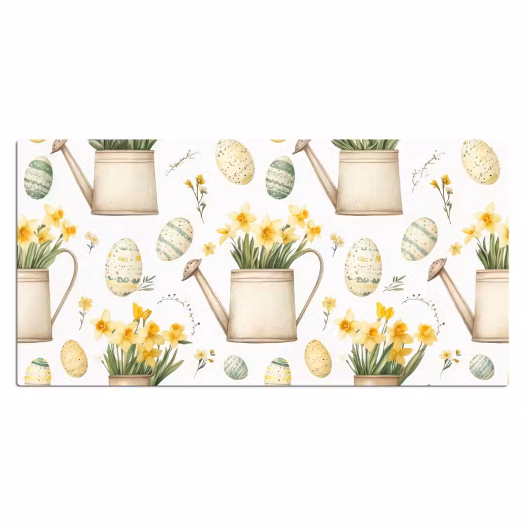 Gieter - Bloemen - Eieren Muismat XXL klein -3d_leeg