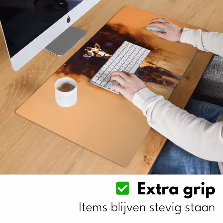 Giraf - Bruin - Abstract - Geschilderd Muismat XXL klein -sfeer3