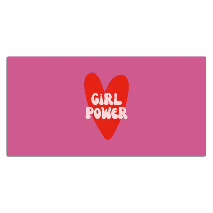 Girl power - Hart - Roze - Rood Muismat XXL klein -3d_leeg