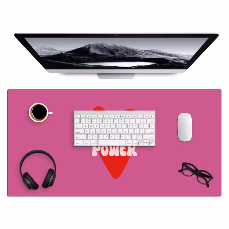 Girl power - Hart - Roze - Rood Muismat XXL klein -3d