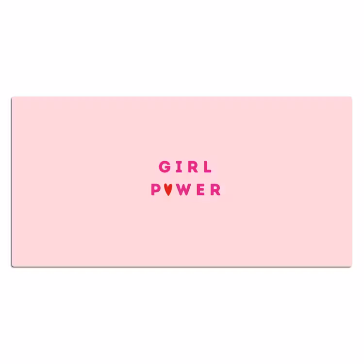 Girl power - Roze - Hartje Muismat XXL klein -3d_leeg