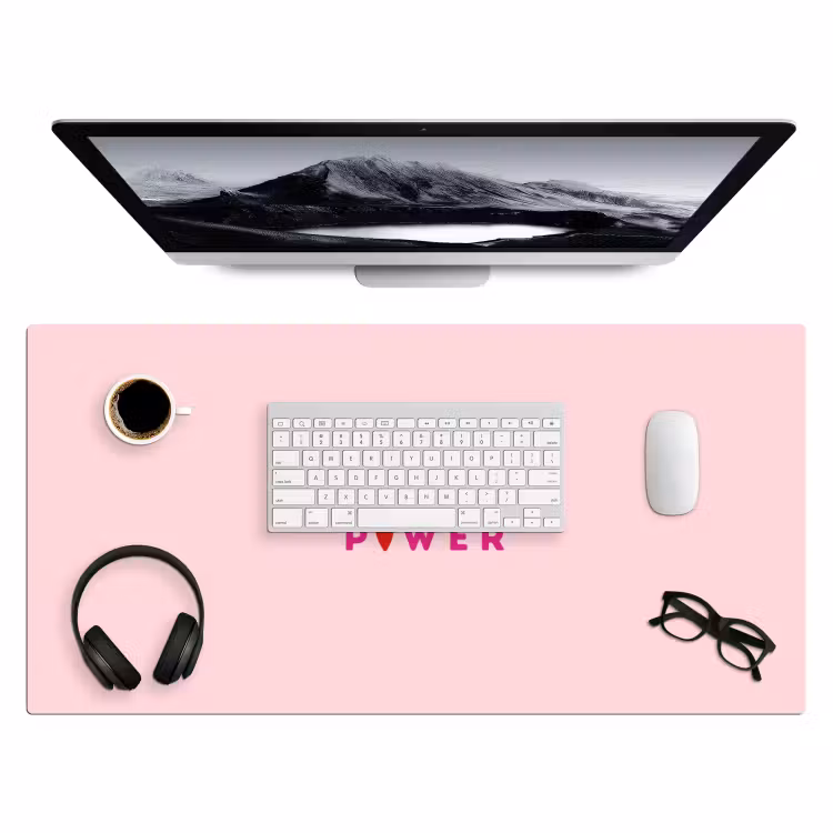 Girl power - Roze - Hartje Muismat XXL klein -3d