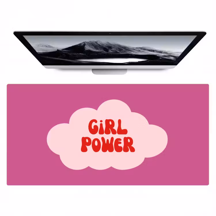 Girl power - Wolk - Roze Muismat XXL klein -zzz3d