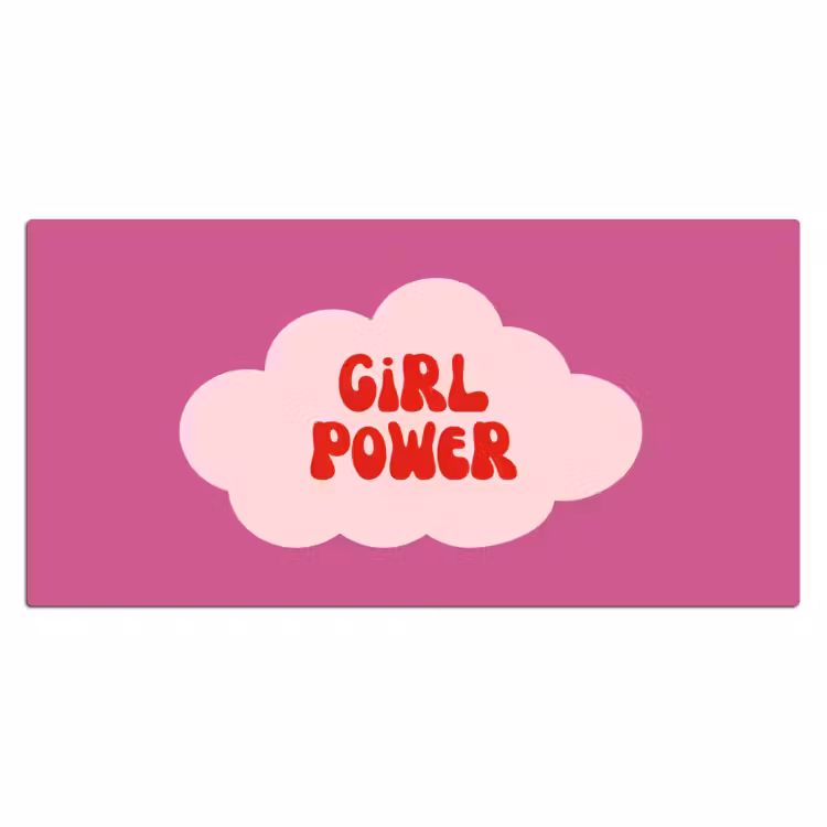 Girl power - Wolk - Roze Muismat XXL klein -3d_leeg